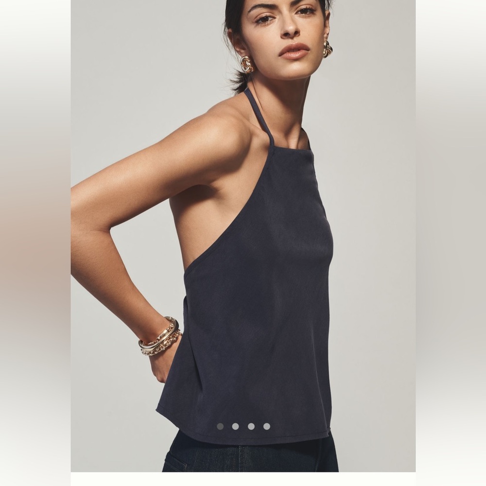 NWOT Maeve Linen Blend Square-Neck Halter Top